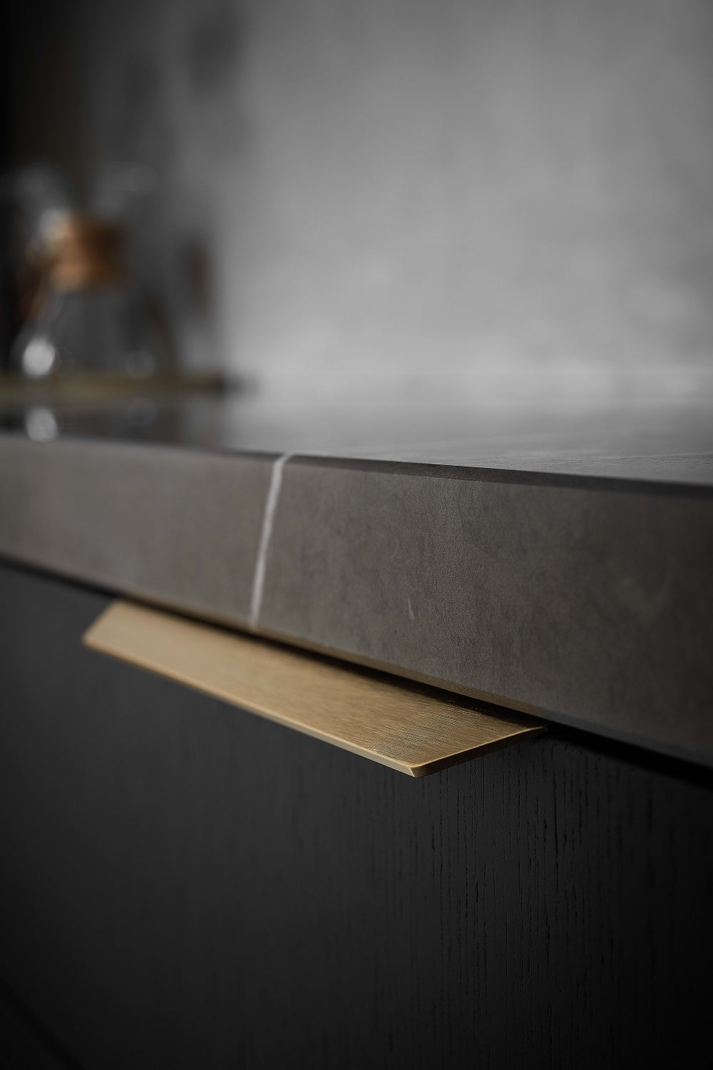 Matte Bronze "Blaze" Edge Drawer Tab Pulls - Forge Hardware Studio