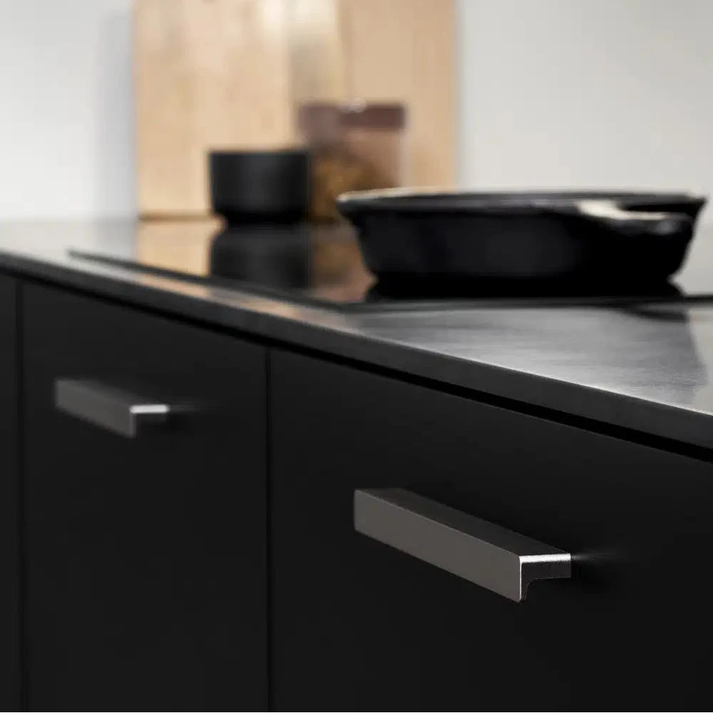 Satin Steel "Elan" Knob and Drawer Pulls