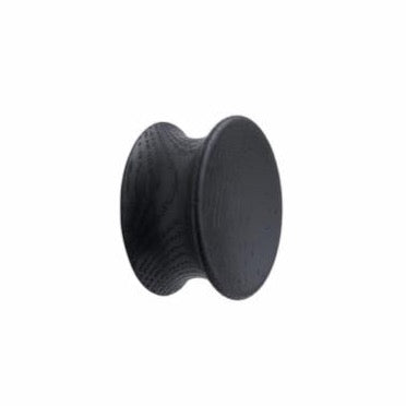 Round Wood "Pulley" Lacquered Black Cabinet Knob - Forge Hardware Studio