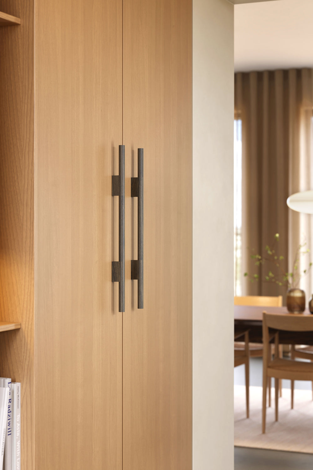 Dark Brown Wood "Magnum" Drawer Pulls - Euro • Knobs