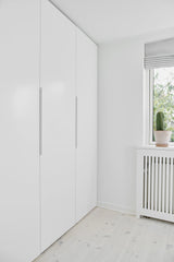 Matte White "Edge Straight" Tab Drawer Pulls - Euro • Knobs