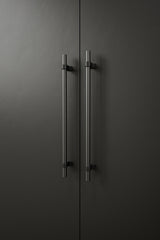 Black and Gun Metal "Bond" T-Bar Dual Finish Knob and Pulls - Euro • Knobs