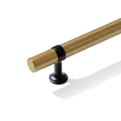 Matte Black and Champagne Bronze Knurled "Contemporary" Glass Shower Door Handles - Forge Hardware Studio