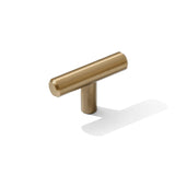 Champagne Bronze "Dash" T-Bar Round Knob and Drawer Pulls