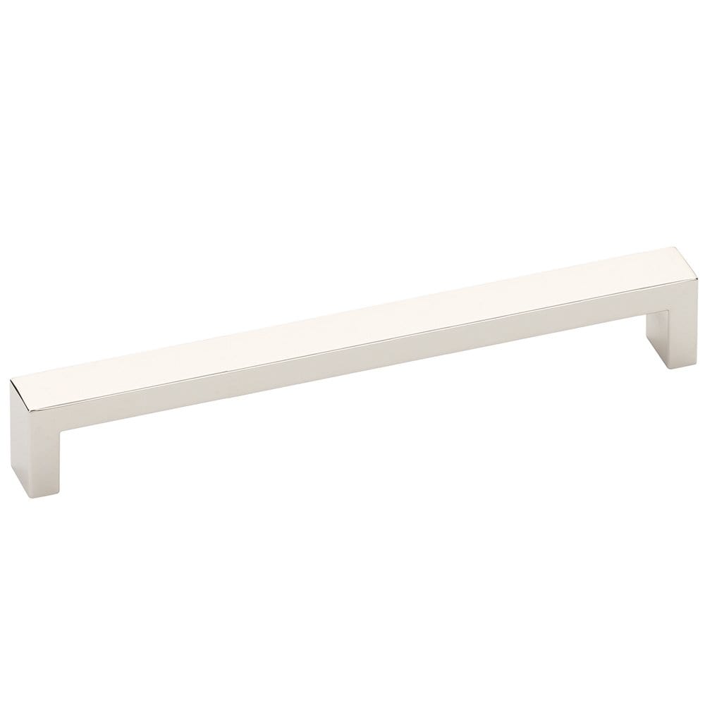 Modern Rectangular Wide Cabinet Knobs and Drawer Pulls in Polished Nickel - Forge Hardware Studio