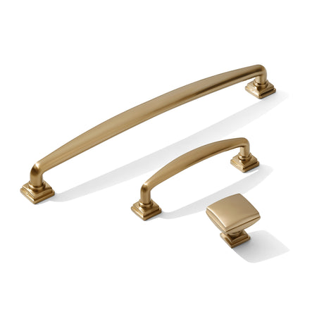 Kelly No.2 Cabinet Knob and Drawer Pulls in Champagne Bronze - Forge Hardware Studio