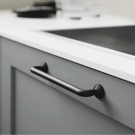 Matte Black "Motion" Knob and Drawer Pull