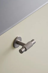 Brushed Stainless "Manor" Knurled Cabinet Knobs and Drawer Pulls