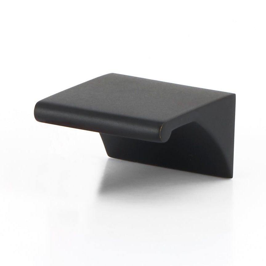 Matte Black "Graham" Tab Drawer Pull - Forge Hardware Studio