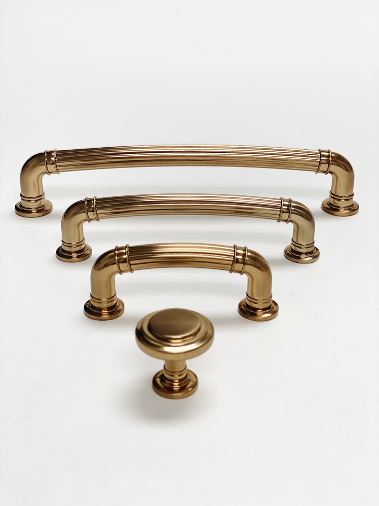 Champagne Bronze "Ridge" Round Cabinet Knob and Drawer Pulls - Forge Hardware Studio