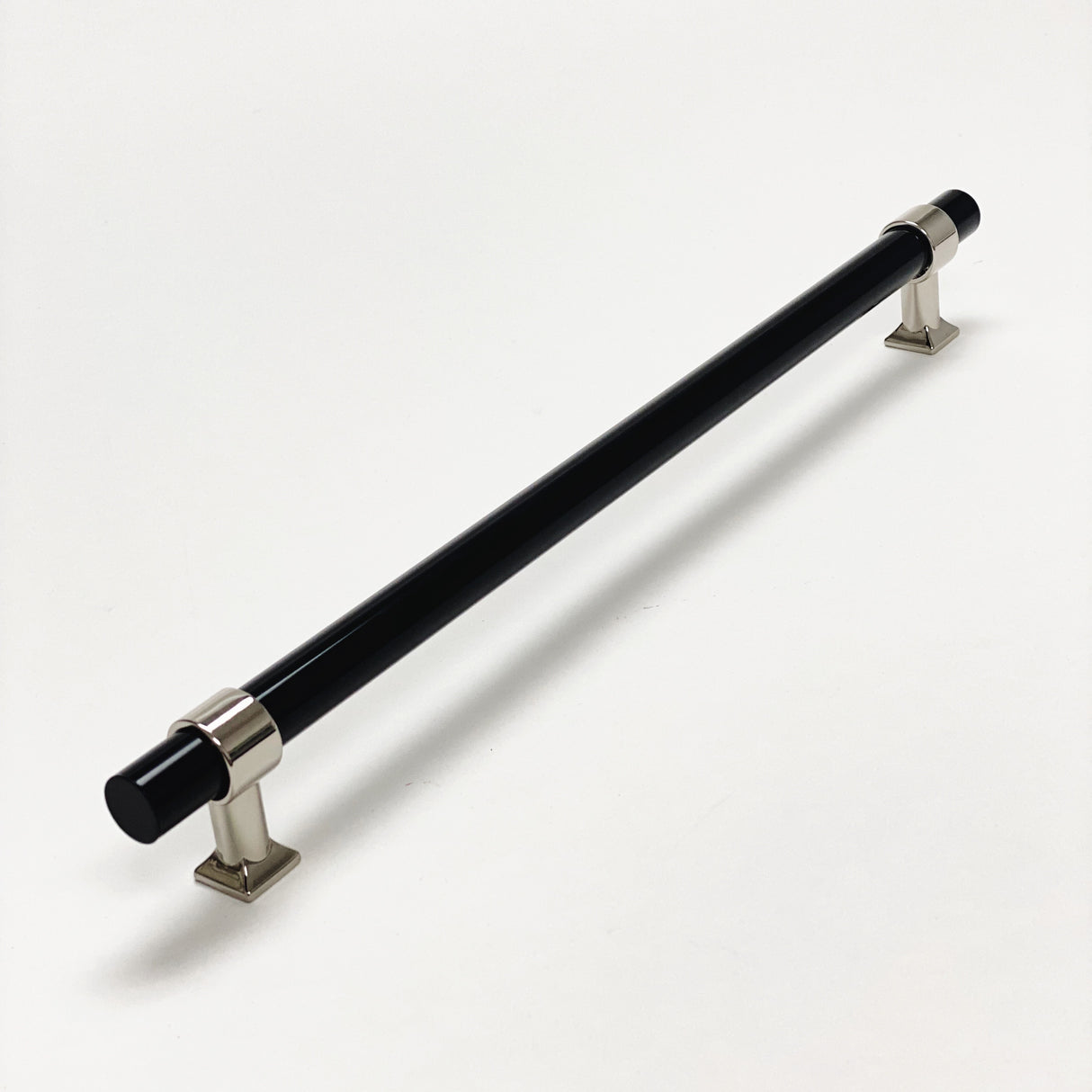 Black Lucite Polished Nickel "Nash" Drawer Pulls and Cabinet Knobs - Forge Hardware Studio