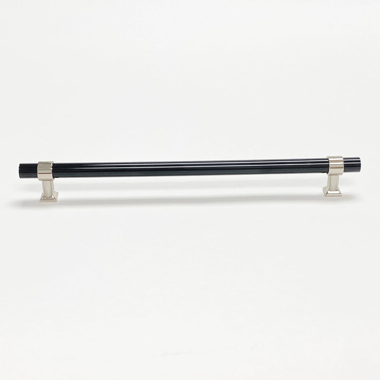 Black Lucite Polished Nickel "Nash" Drawer Pulls and Cabinet Knobs - Forge Hardware Studio