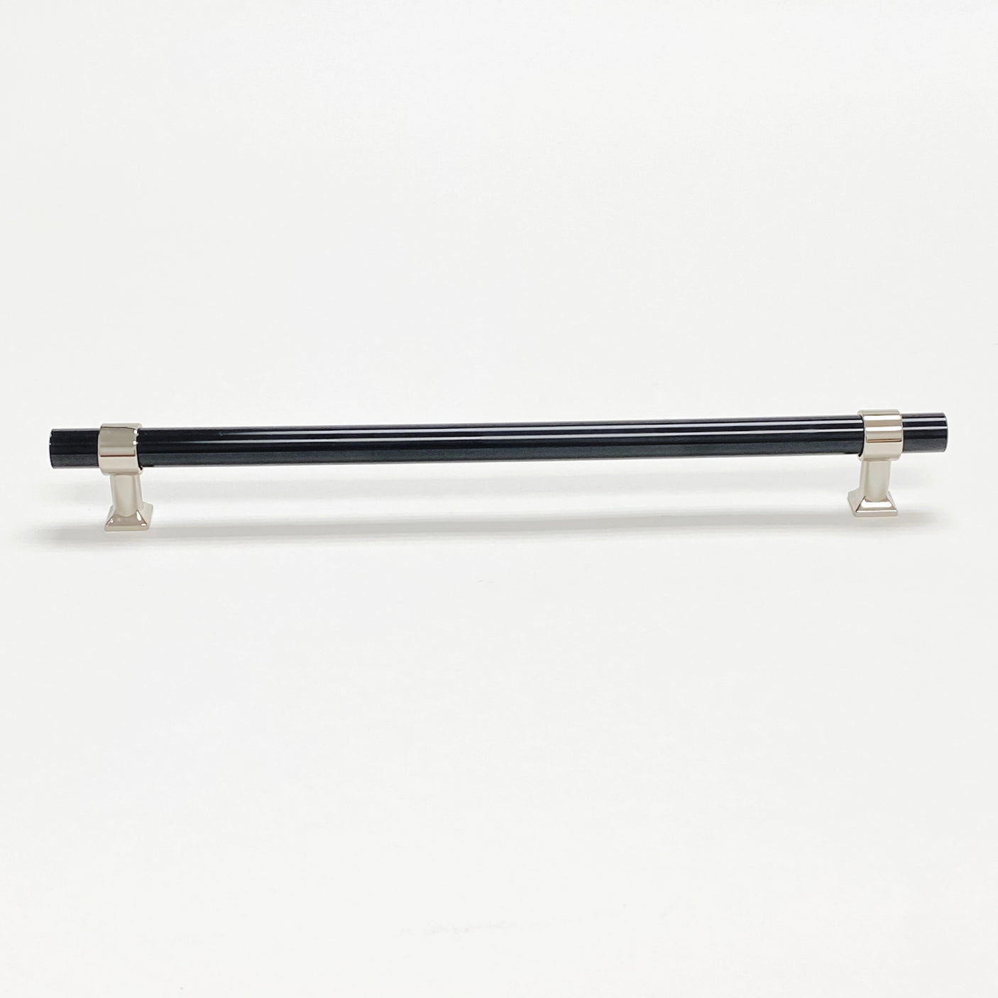 Black Lucite Polished Nickel "Nash" Drawer Pulls and Cabinet Knobs - Forge Hardware Studio