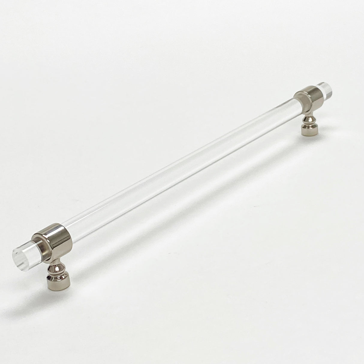 Lucite Polished Nickel "Bank" Drawer Pulls and Cabinet Knobs - Forge Hardware Studio