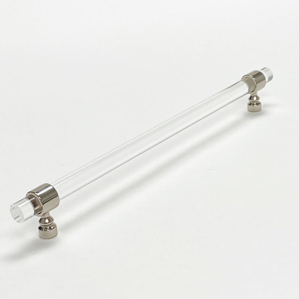 Lucite Polished Nickel "Bank" Drawer Pulls and Cabinet Knobs - Forge Hardware Studio