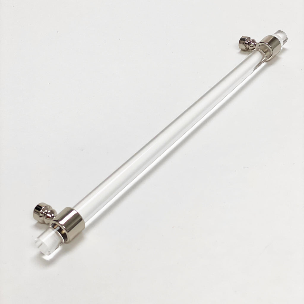 Lucite Polished Nickel "Bank" Drawer Pulls and Cabinet Knobs - Forge Hardware Studio