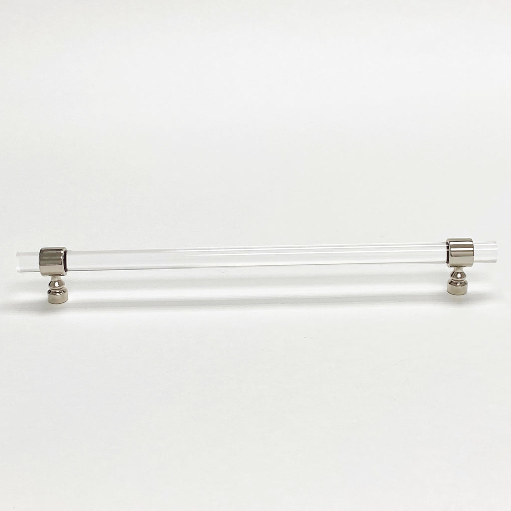 Lucite Polished Nickel "Bank" Drawer Pulls and Cabinet Knobs - Forge Hardware Studio
