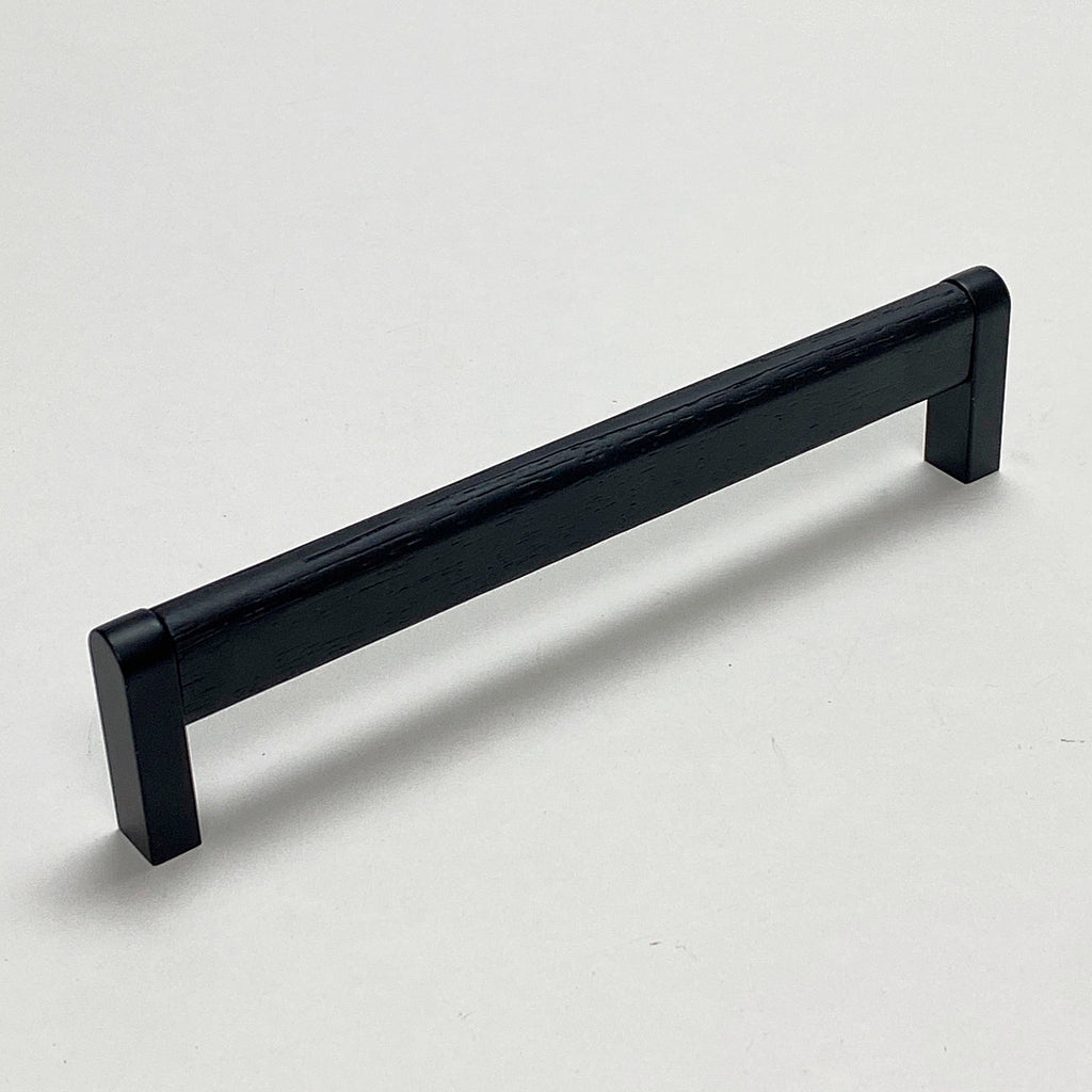Black Wood and Metal "Crossing" Cabinet Knob and Drawer Handles - Forge Hardware Studio
