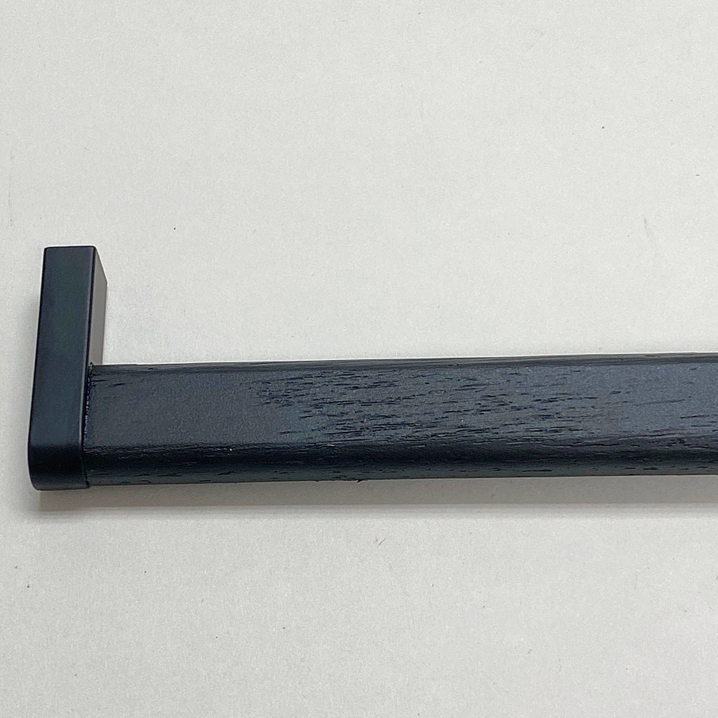 Black Wood and Metal "Crossing" Cabinet Knob and Drawer Handles - Forge Hardware Studio