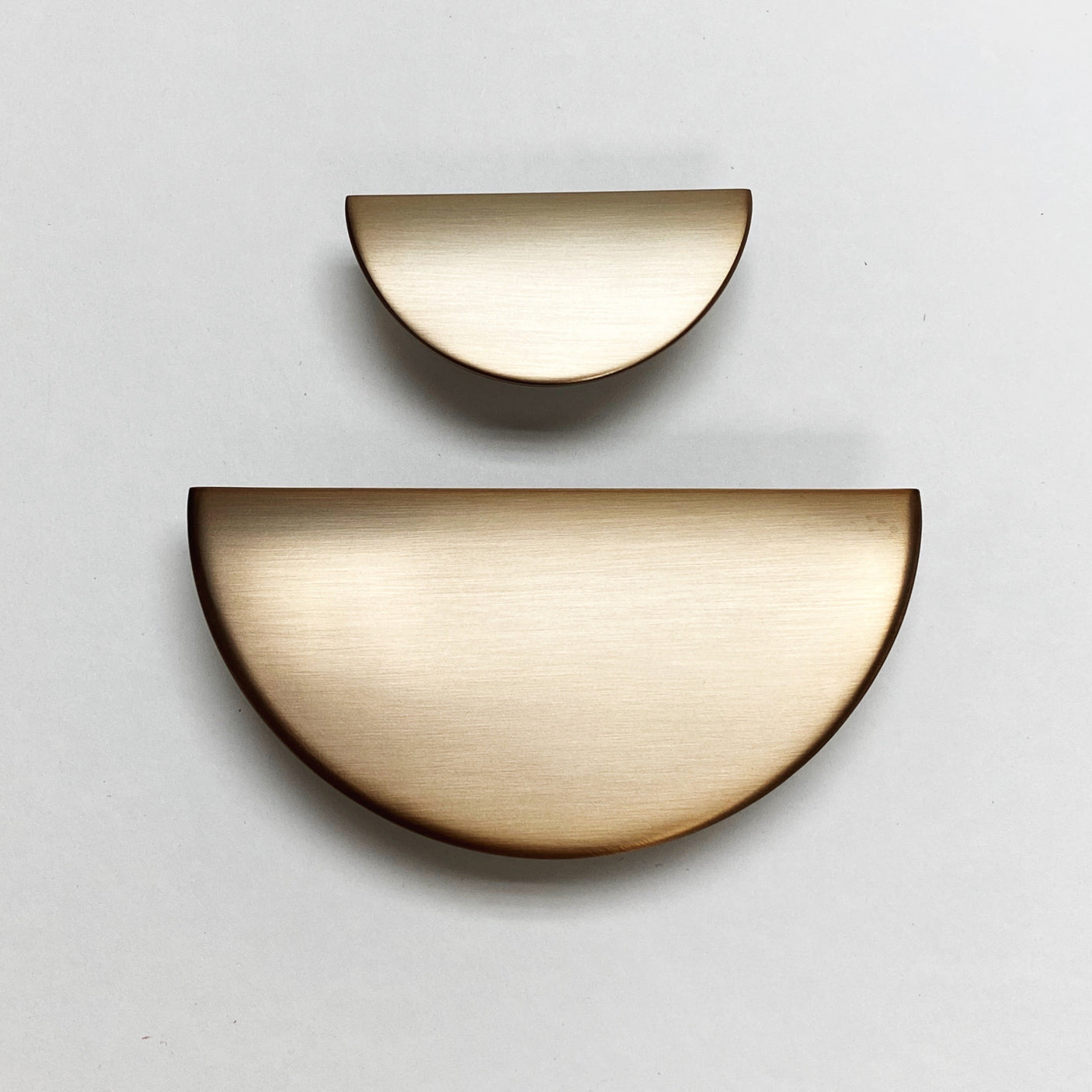 Semi-Circle "Horizon" Brushed Bronze Drawer Pulls - Forge Hardware Studio