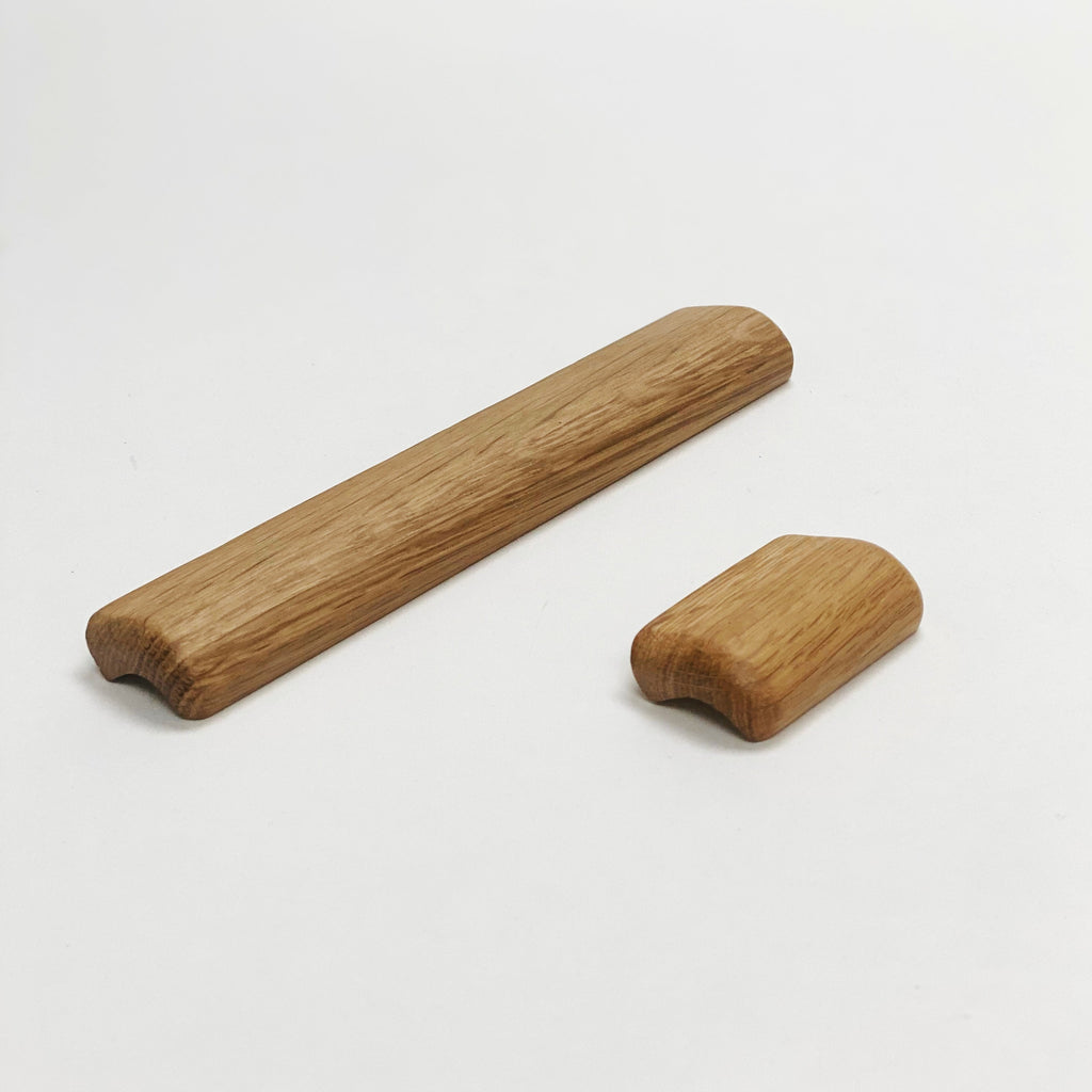 Lacquered Oak "Glove" Wood Drawer Handles - Forge Hardware Studio