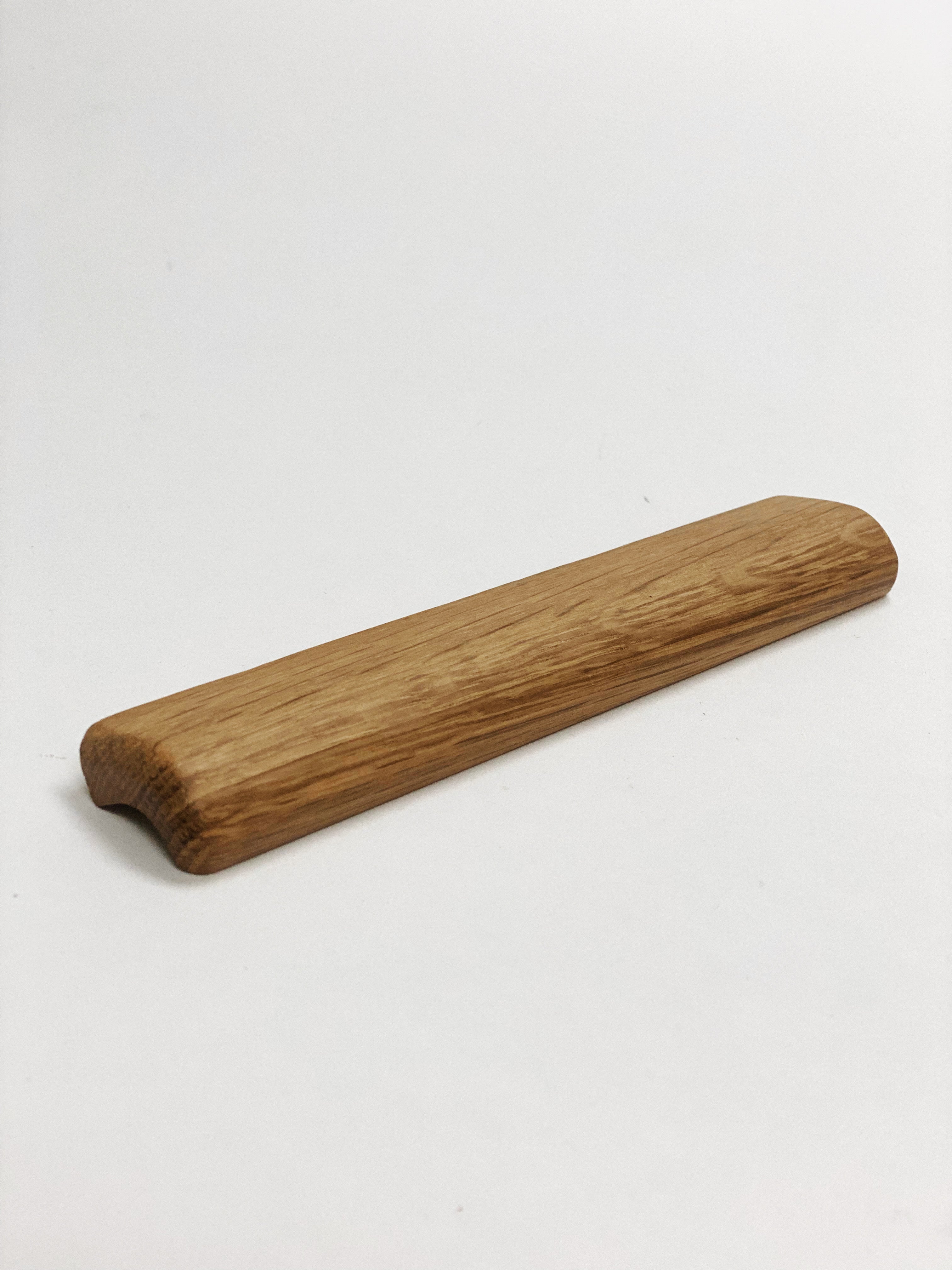 2x Natural Oak Wood D-Shaped Handles - Lacquered - 100mm (4'' inch) - Pre  Drilled