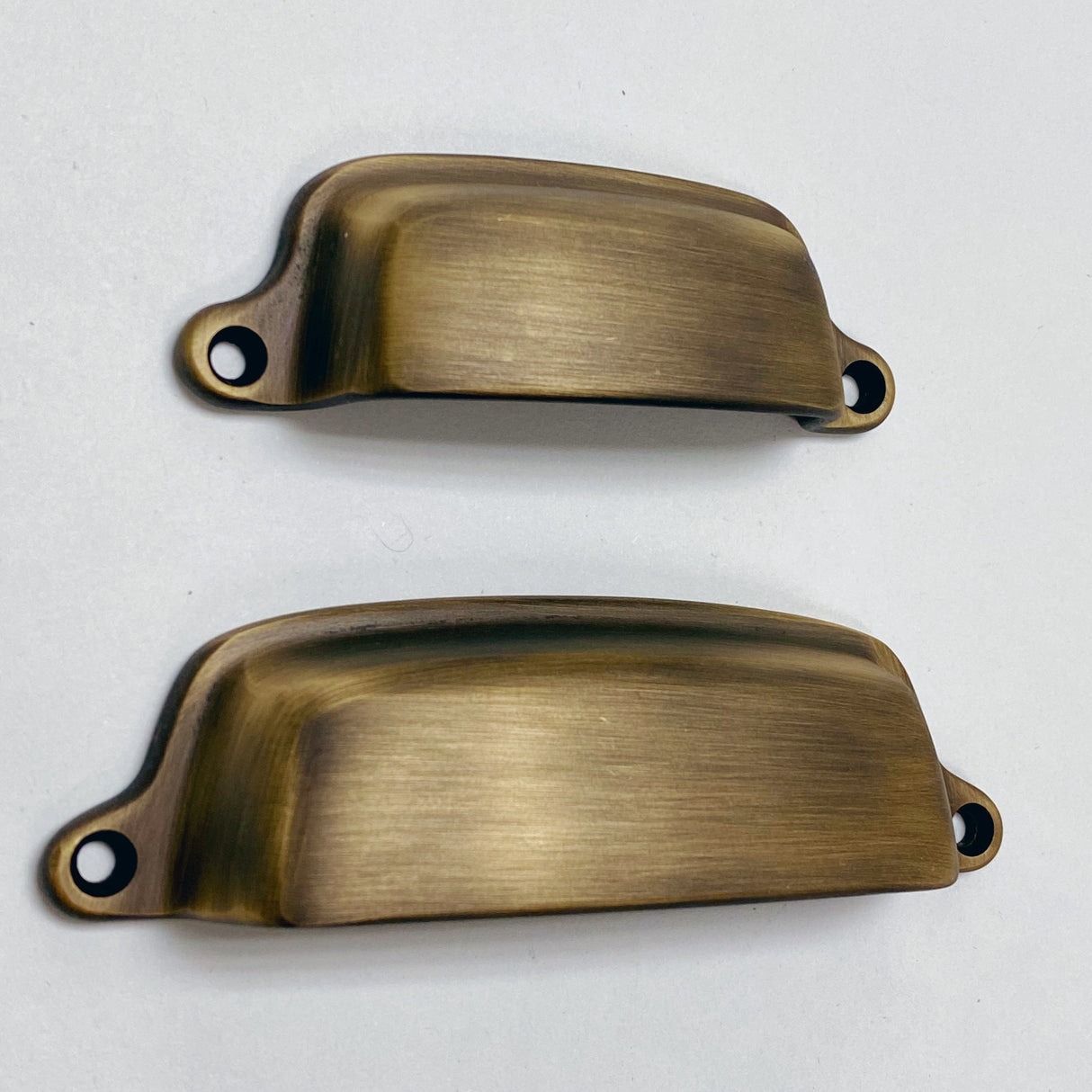 Eloise Antique Brass Cabinet Cup Drawer Pull - Kitchen Drawer Handle - Forge Hardware Studio