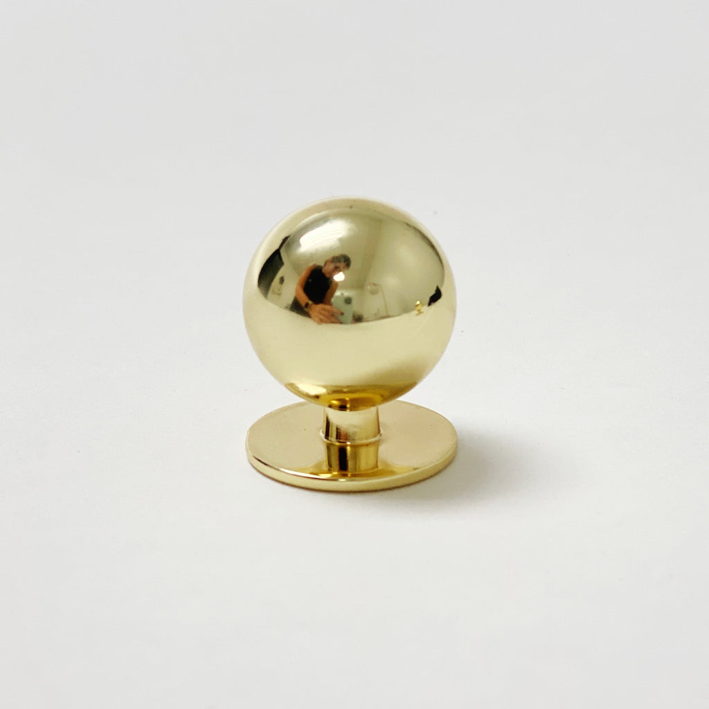 Polished Brass "Chandler" Ball Round Cabinet Knob - Forge Hardware Studio