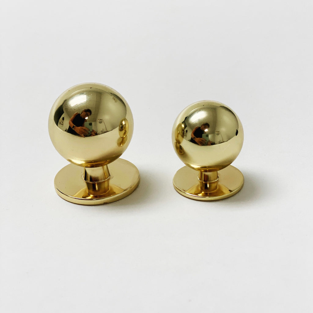 Polished Brass "Chandler" Ball Round Cabinet Knob - Forge Hardware Studio