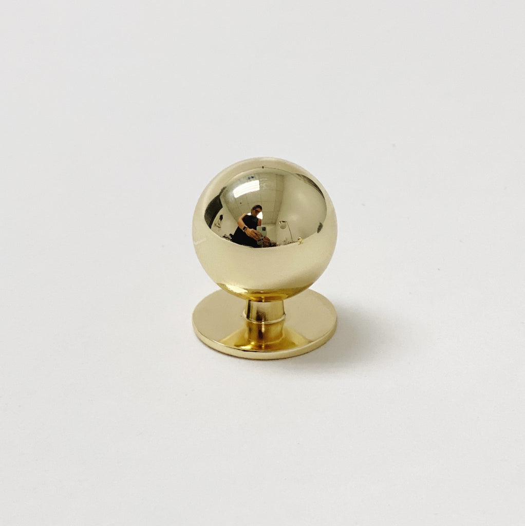 Polished Brass "Chandler" Ball Round Cabinet Knob - Forge Hardware Studio