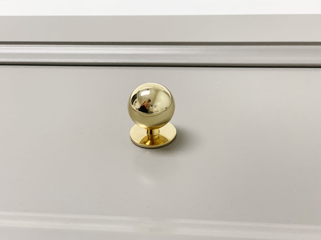 Polished Brass "Chandler" Ball Round Cabinet Knob - Forge Hardware Studio