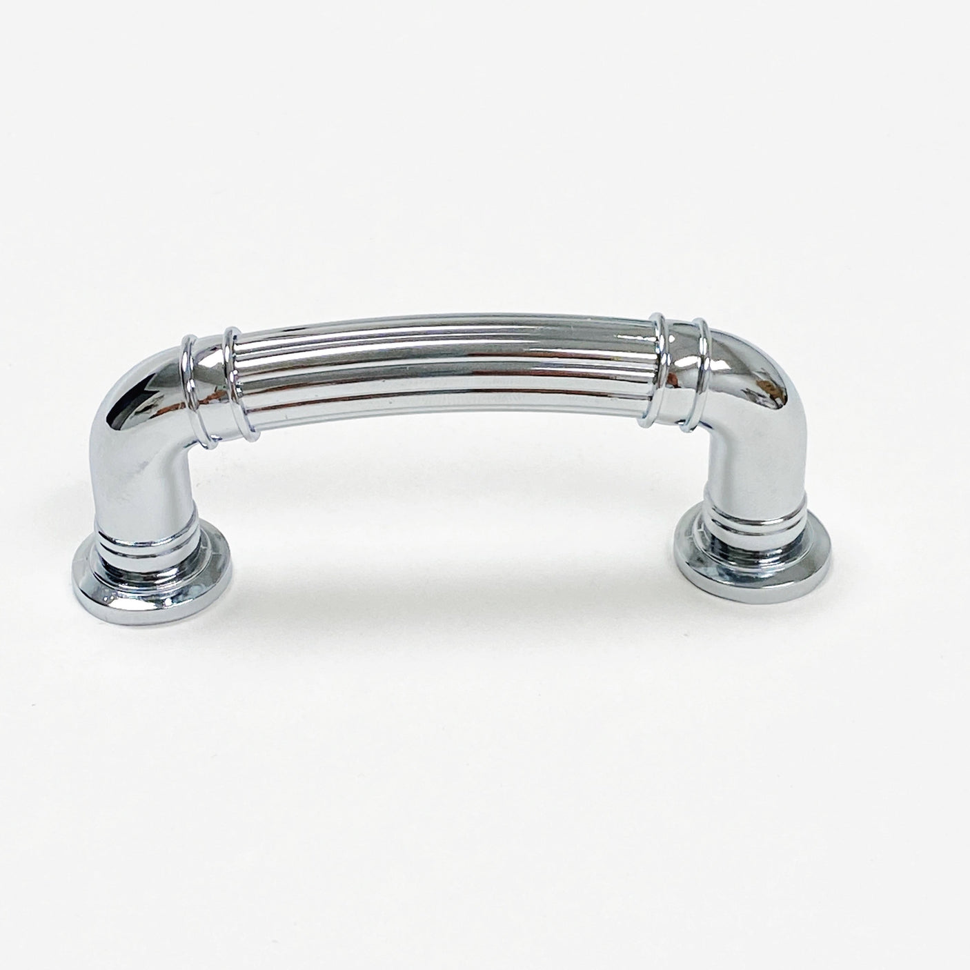 Polished Chrome "Ridge" Round Cabinet Knob and Drawer Pulls - Forge Hardware Studio