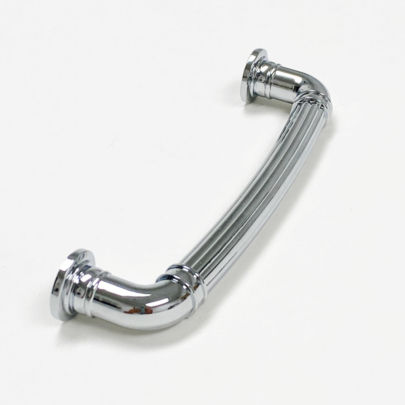 Polished Chrome "Ridge" Round Cabinet Knob and Drawer Pulls - Forge Hardware Studio