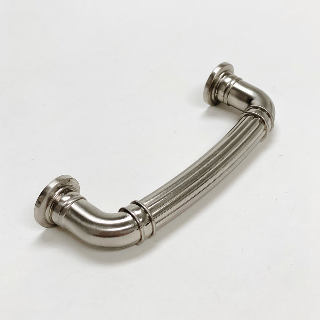 Brushed Nickel "Ridge" Round Cabinet Knob and Drawer Pulls - Forge Hardware Studio