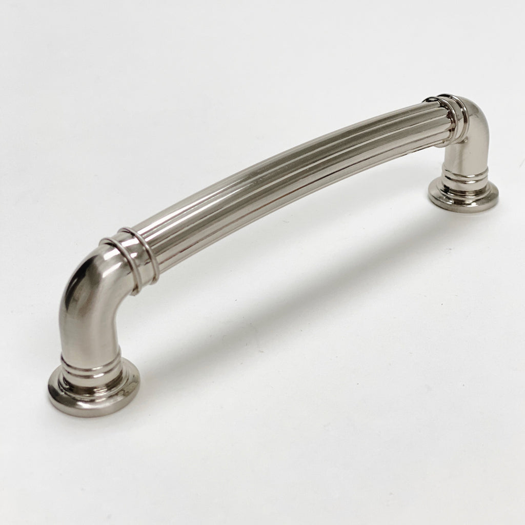 Brushed Nickel "Ridge" Round Cabinet Knob and Drawer Pulls - Forge Hardware Studio