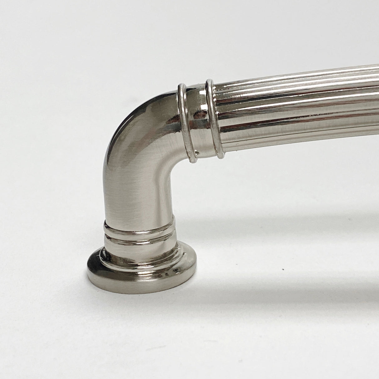 Brushed Nickel "Ridge" Round Cabinet Knob and Drawer Pulls - Forge Hardware Studio