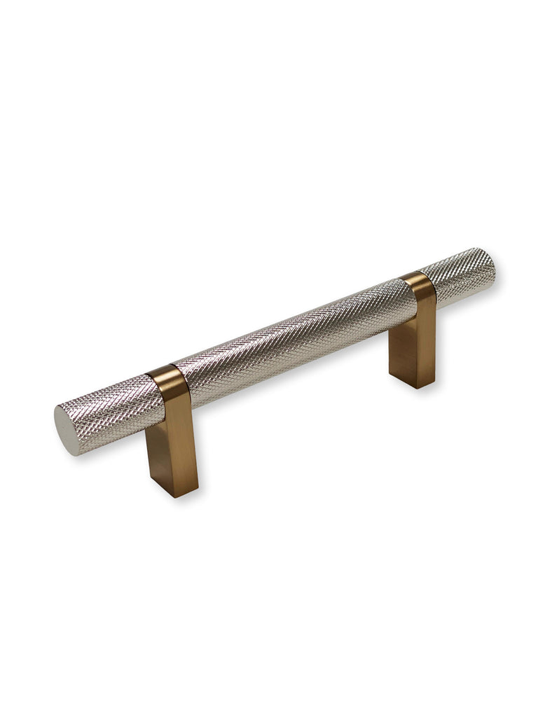 Knurled Select T-Bar Champagne Bronze and Polished Nickel Knobs and Pulls - Forge Hardware Studio