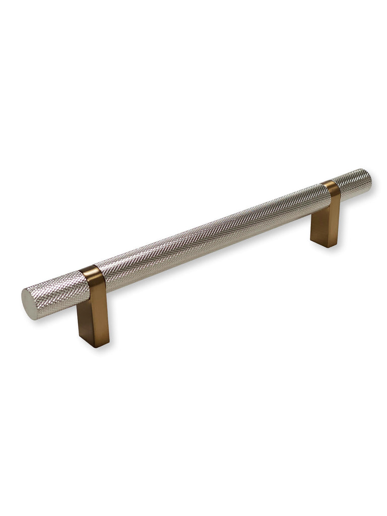 Knurled Select T-Bar Champagne Bronze and Polished Nickel Knobs and Pulls - Forge Hardware Studio