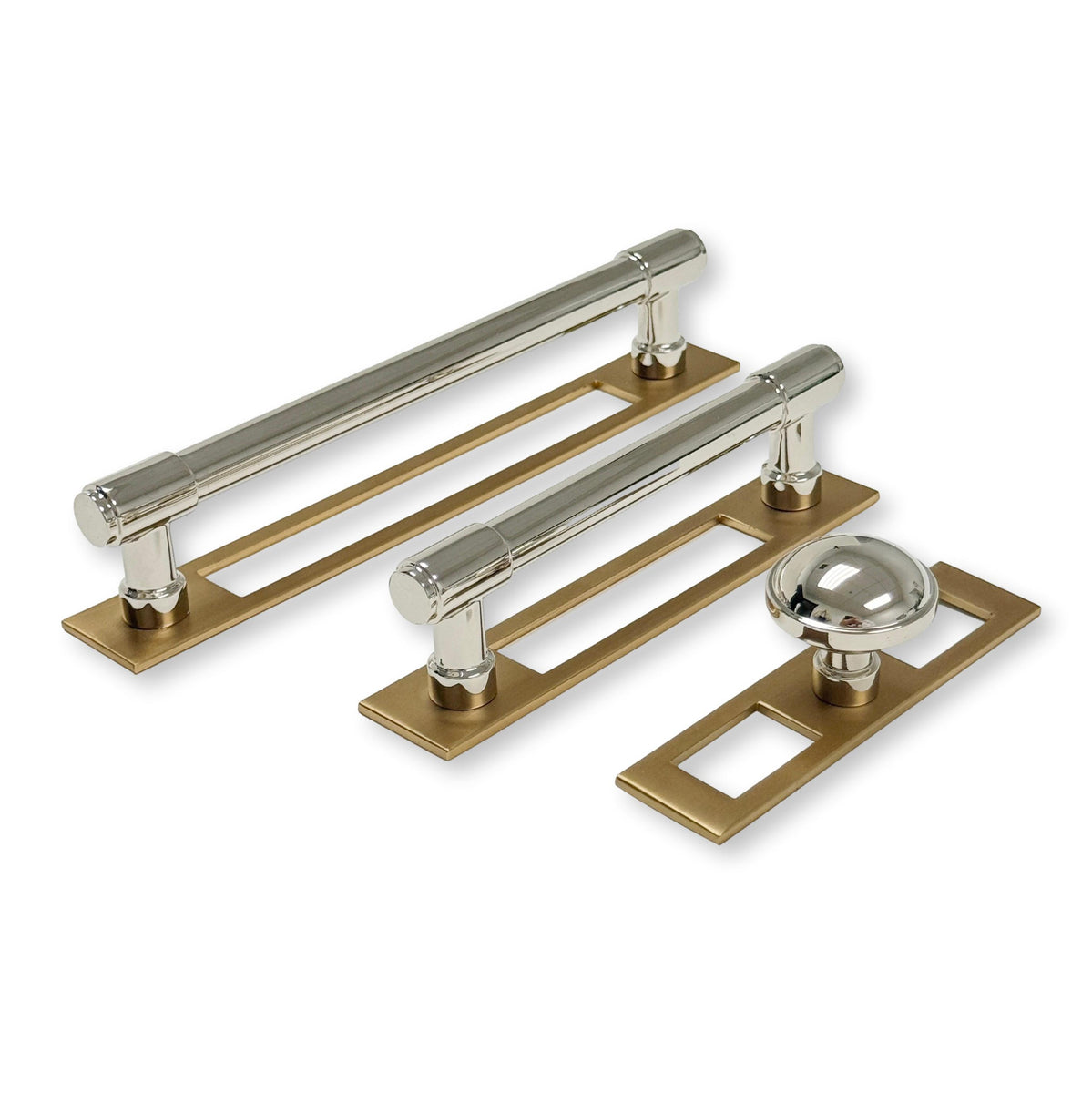 Champagne Bronze and Polished Nickel Industrial Modern Pulls and Knob ...