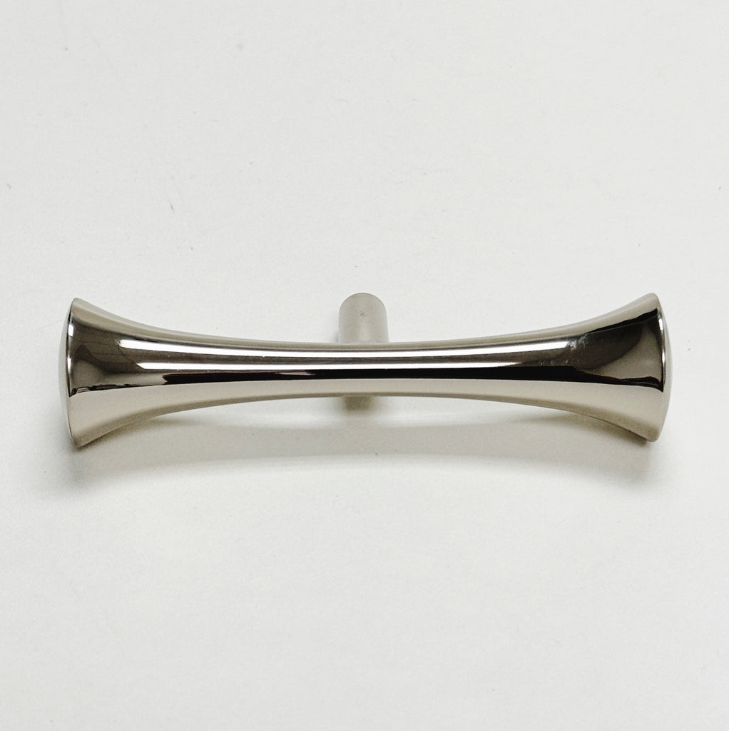 Hourglass "MCM 01" Polished Nickel Mid-Century Cabinet Pull - Forge Hardware Studio