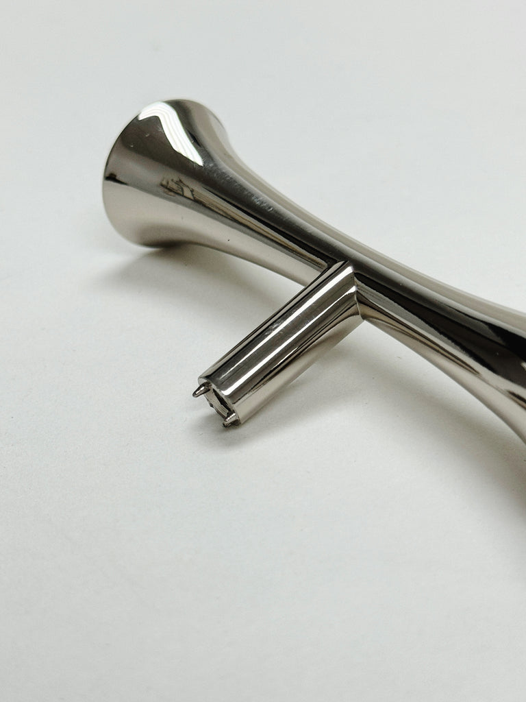 Hourglass "MCM 01" Polished Nickel Mid-Century Cabinet Pull - Forge Hardware Studio