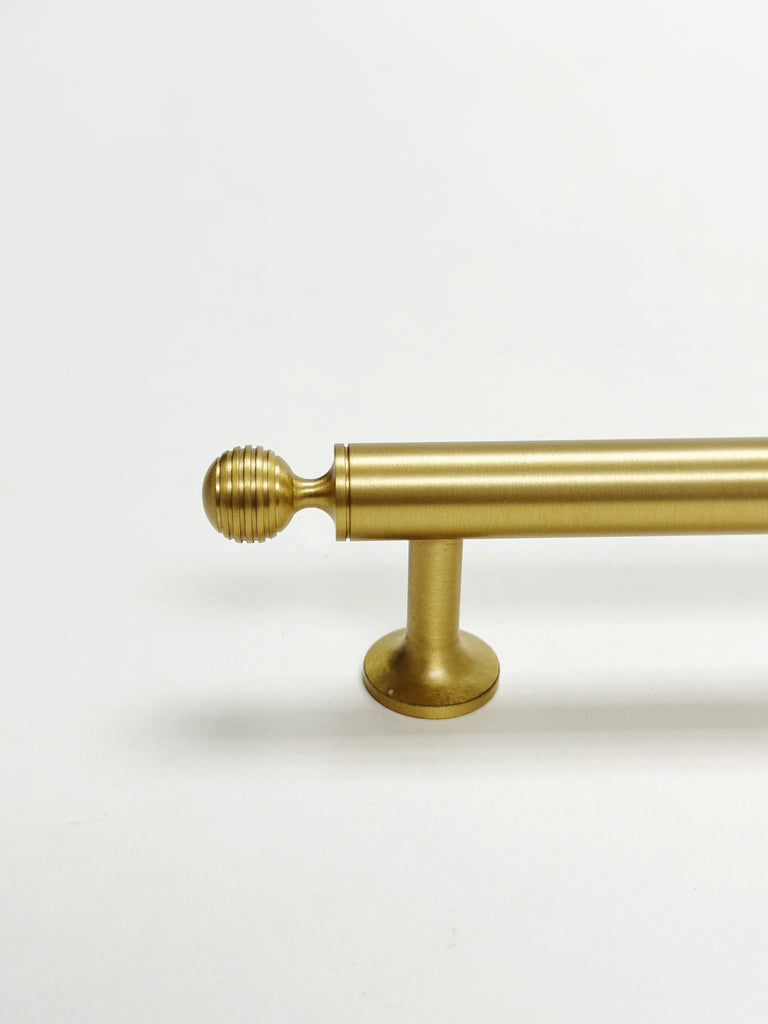 Satin Brass "Sweet" Beehive Cabinet Knob and Drawer Pulls - Forge Hardware Studio