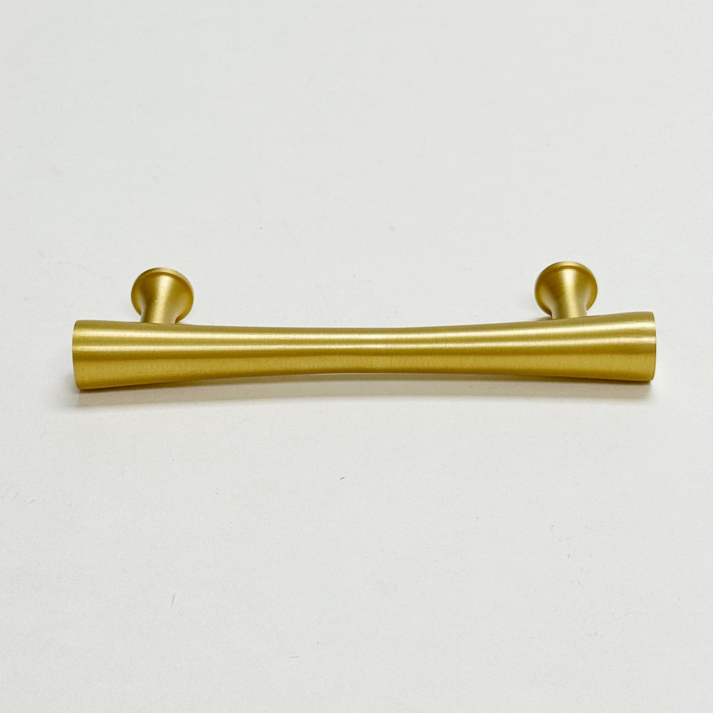 Satin Brass Cabinet Hardware "Collin" Drawer Pulls and Cabinet Knobs - Forge Hardware Studio