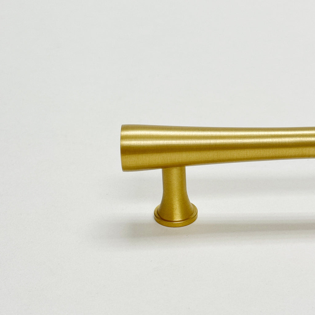 Satin Brass Cabinet Hardware "Collin" Drawer Pulls and Cabinet Knobs - Forge Hardware Studio