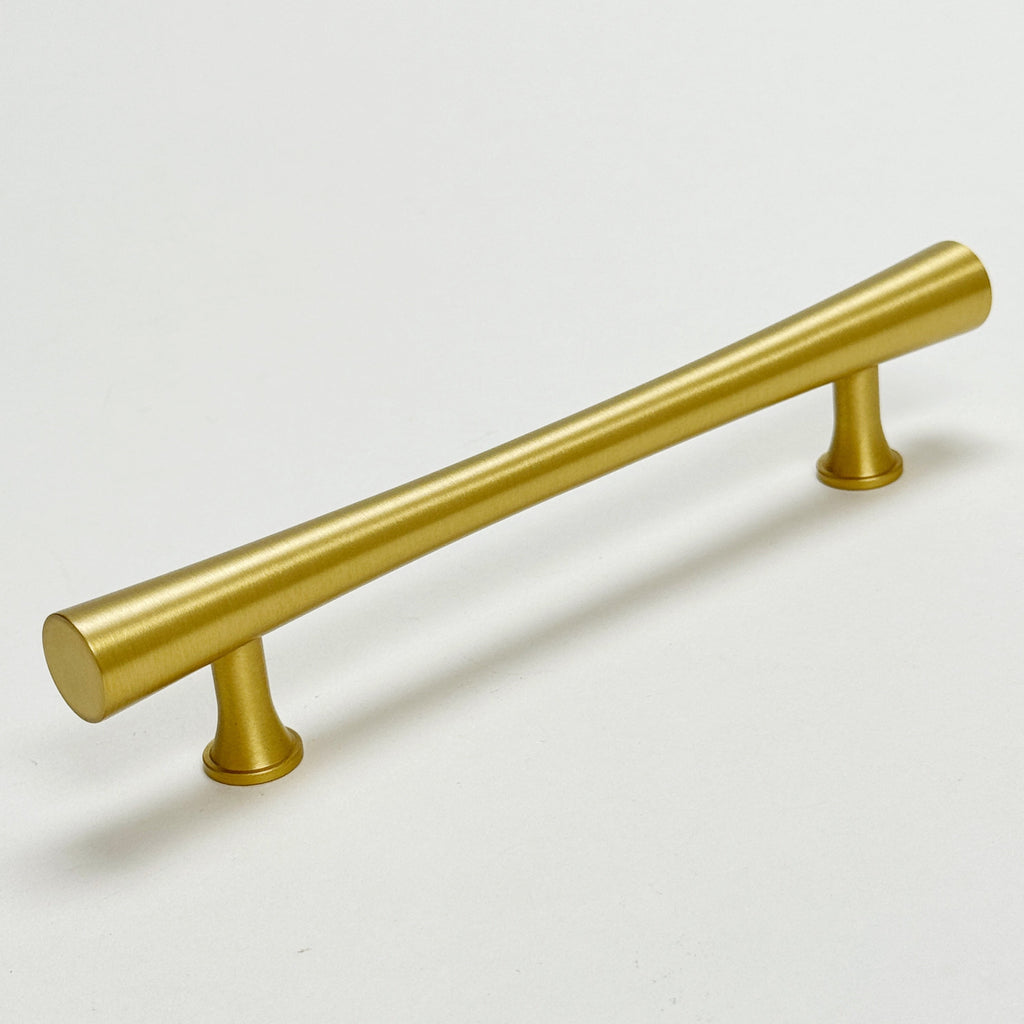 Satin Brass Cabinet Hardware "Collin" Drawer Pulls and Cabinet Knobs - Forge Hardware Studio