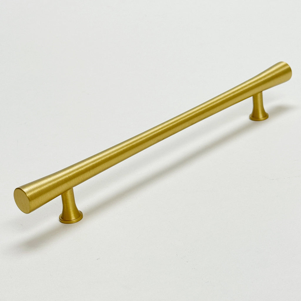 Satin Brass Cabinet Hardware "Collin" Drawer Pulls and Cabinet Knobs - Forge Hardware Studio