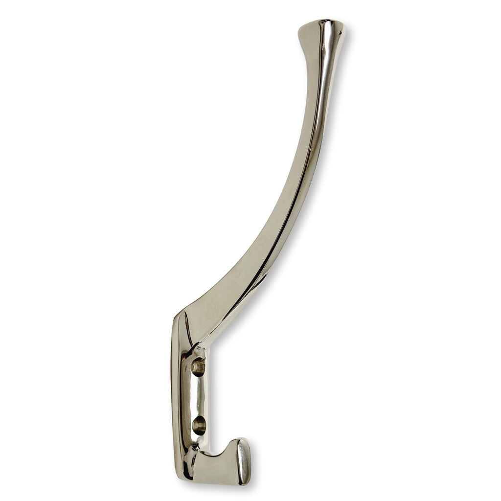 Polished Nickel "Zen" Wall Coat and Hat Hook - Forge Hardware Studio