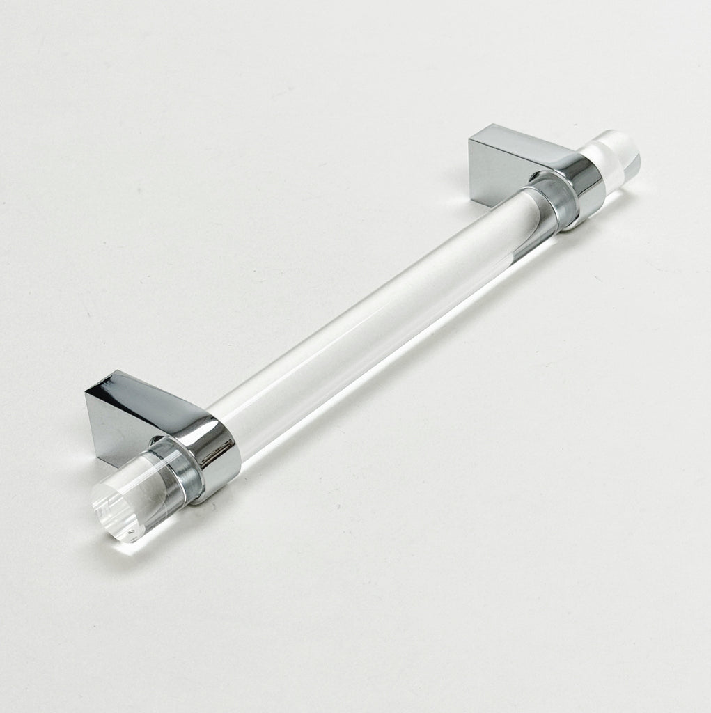 Lucite "June" Polished Chrome Drawer Pulls and Knobs - Forge Hardware Studio