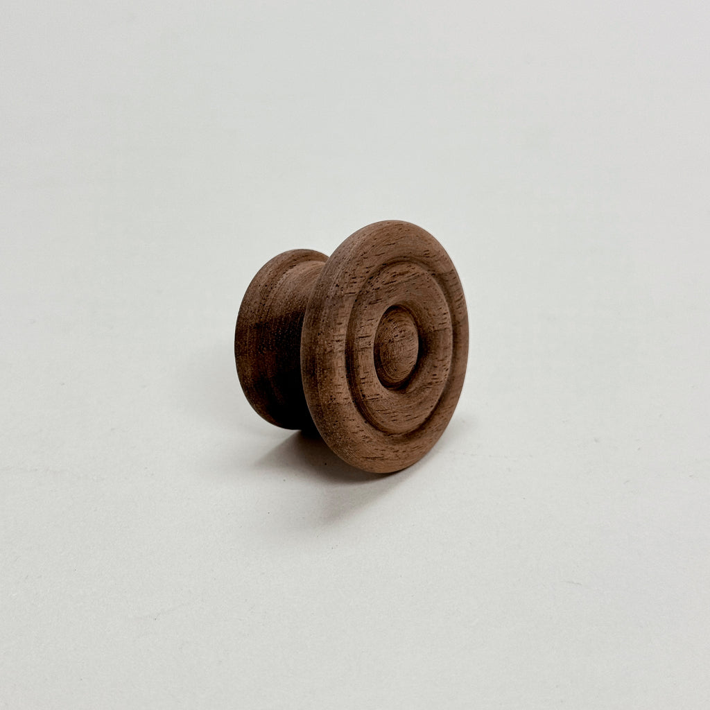 Round Walnut Cabinet Knob "Palmer" Wood Knob - Forge Hardware Studio