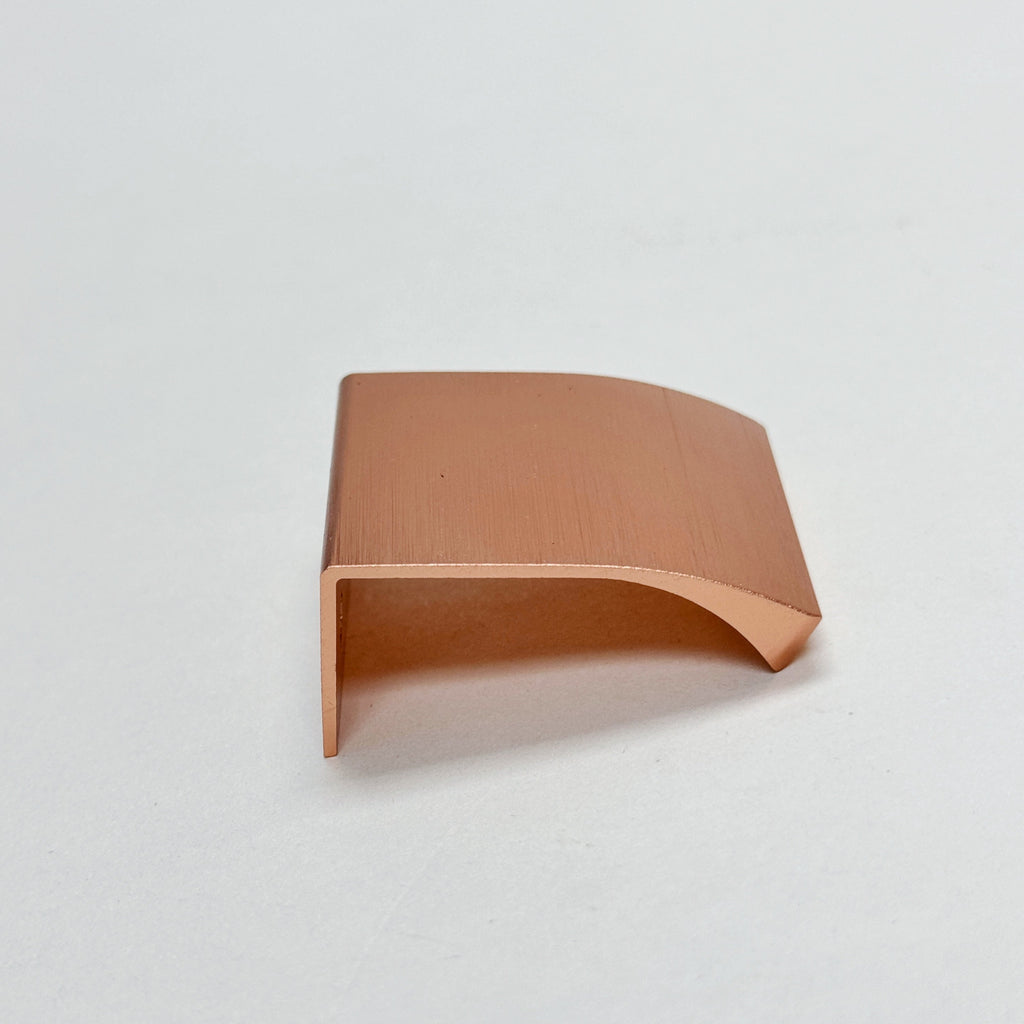 Tab Brushed Copper "Edge" Finger Drawer Pulls - Forge Hardware Studio